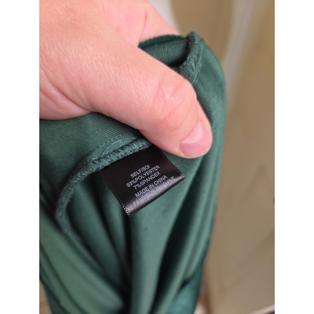 WAYF Emerald Green Velvet Puff Sleeve Mini Shift Dress Green Medium 90436WTJ-G15 - Picture 4 of 13